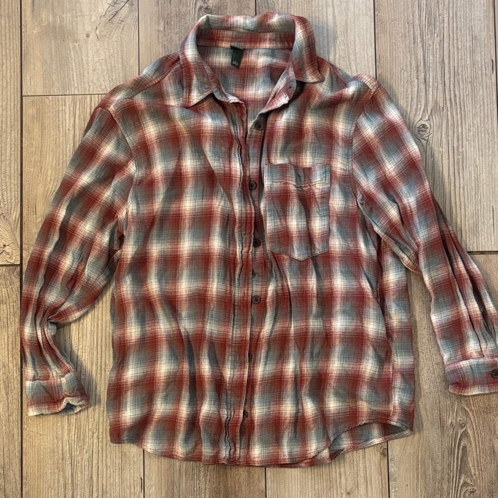 Wild Fable Large Plaid Shirt - Red and Gray